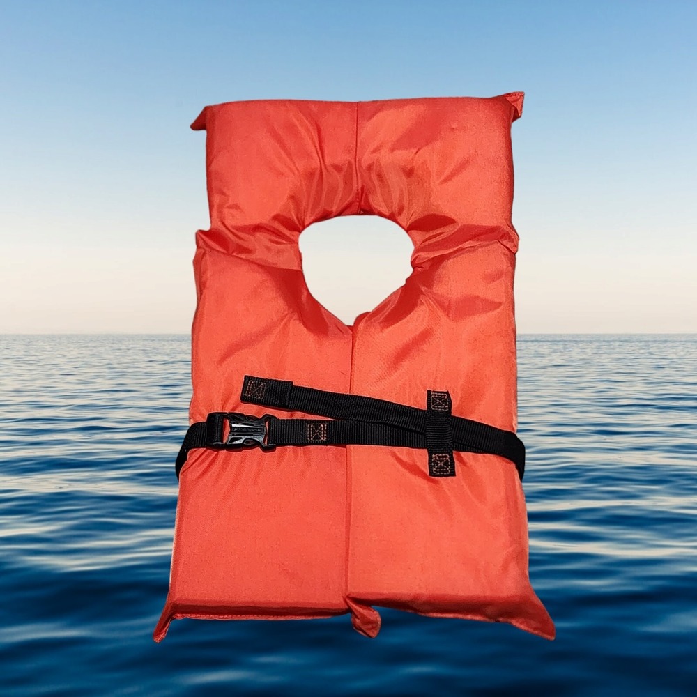 Stearns‎ Type II 2 Life Vest Jacket Adult Universal Model 1530 Orange Strap